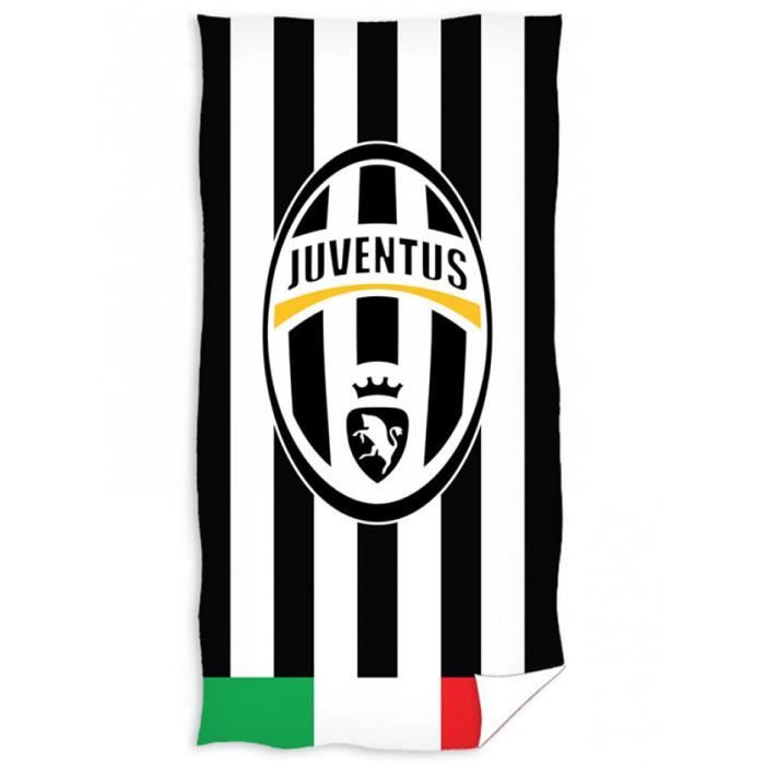 Juventus Fc Déco Serviette De Plage Juventus FC Officielle - 140x70cm - Velours Coton - Noir Et Blanc Serviette Plage Officielle