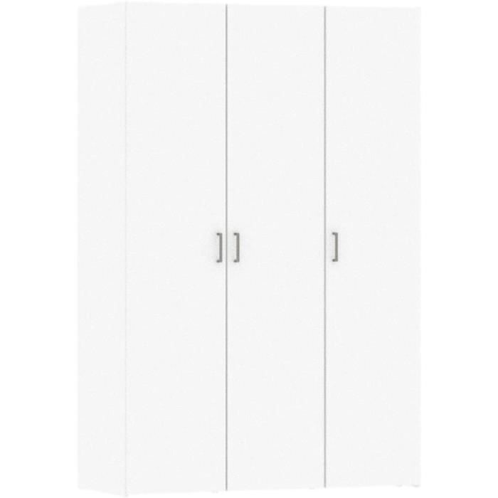 Armoire PKline Spell 3 Portes Chambre à Coucher Blanc Battante