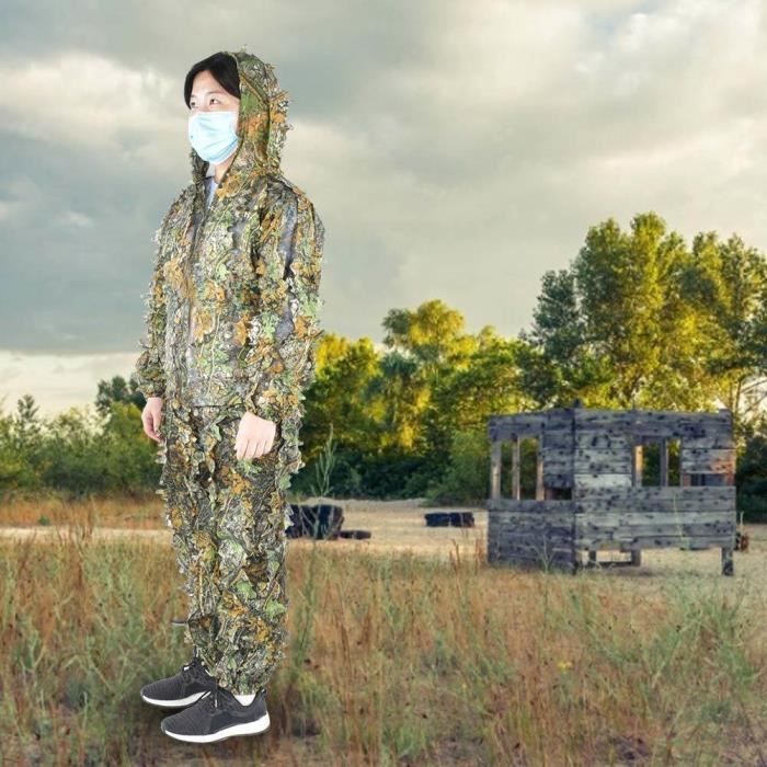 Atyhao Vetements de chasse Costume de Deguisement Enfants Kit de Pantalon Veste Militaire Camouflage Feuille pour Chasse Vert Cdiscount Sport