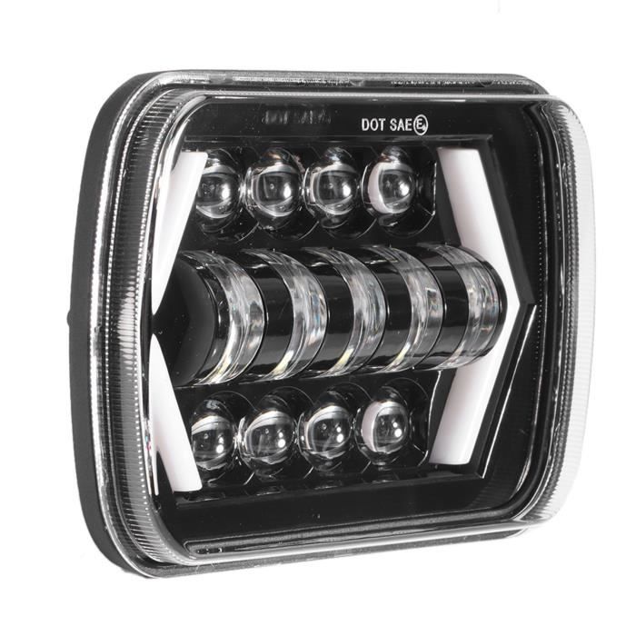 Drfeify phare de voiture 5x7in phare LED carré phare haut / bas faisceau adapté pour Jeep