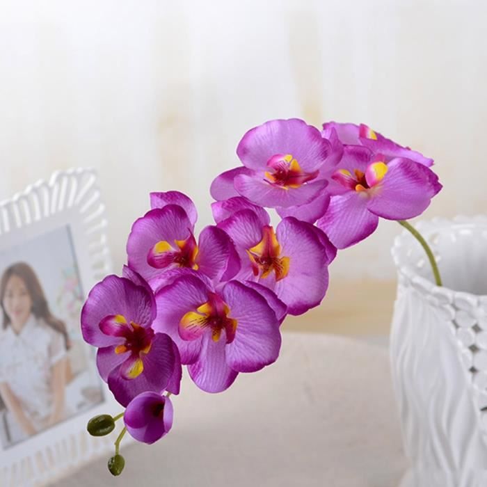 Mauve - Fleurs artificielles orchidées blanches, fleur en soie de haute  qualité, motif papillon, Phalaenopsis - Cdiscount Maison