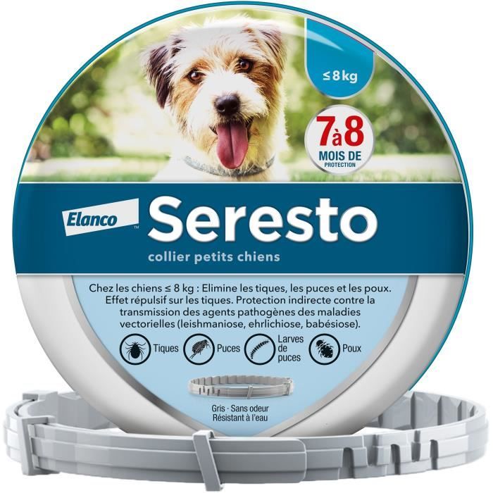 Seresto Chien Collier Anti Puces Et Anti Tiques Pour Petits Chiens Moins De 8kg Cdiscount Animalerie Seresto Chien Collier Anti Puces Et Anti Tiques Pour Petits Chiens Moins De 8kg Cdiscount Animalerie