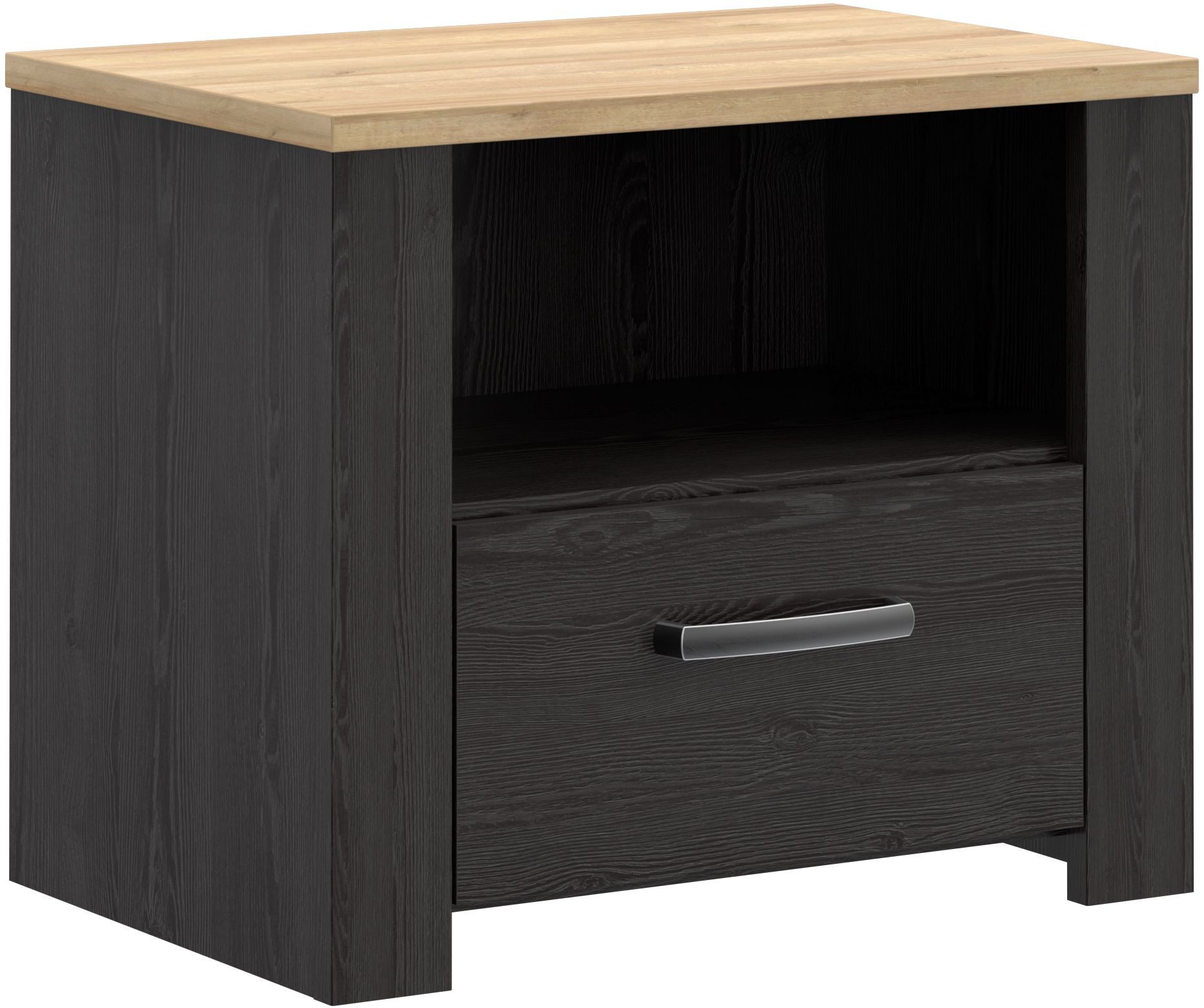 Chevet 1 tiroir et 1 niche BOHOL Chêne / L616 x P42 x H52 cm