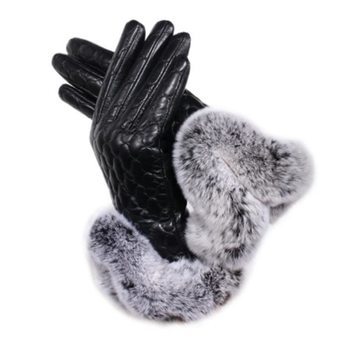 Gants femme Corinna - Accessoires en cuir fourrés lapin