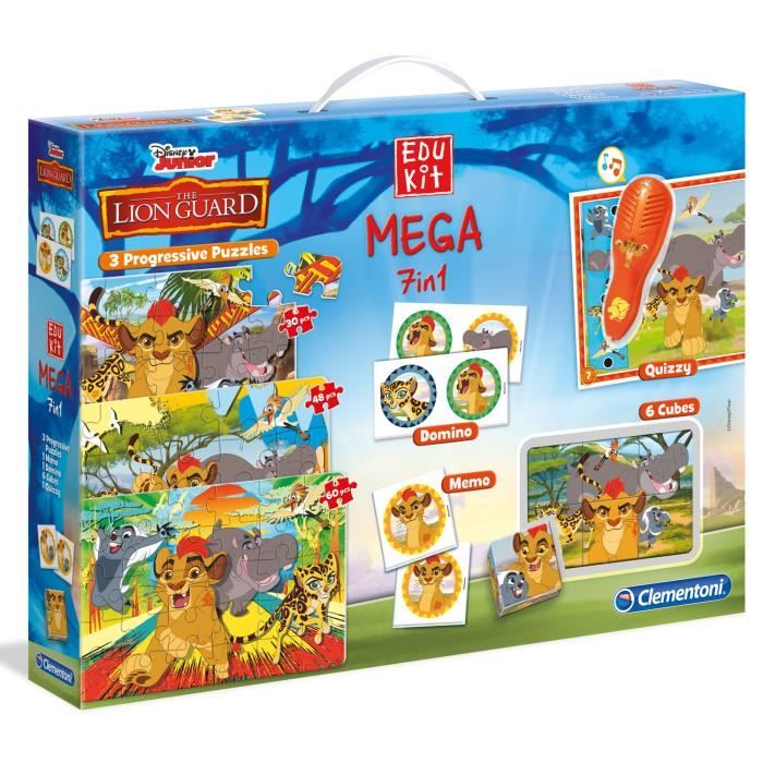 CLEMENTONI - La Garde du Roi Lion - Mega Edukit 7 en 1 - 3 Puzzles ...
