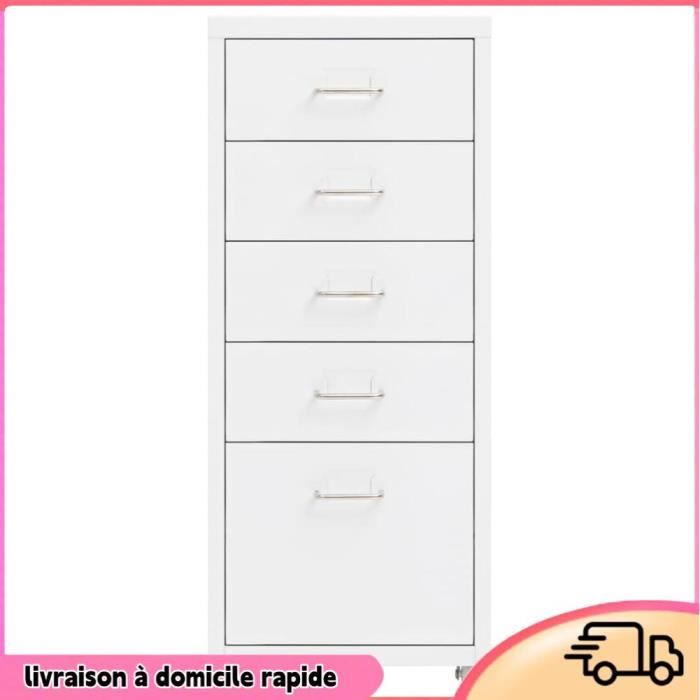 Cocosity Classeur mobile Blanc 28x41x69 cm Métal - 7894202880088