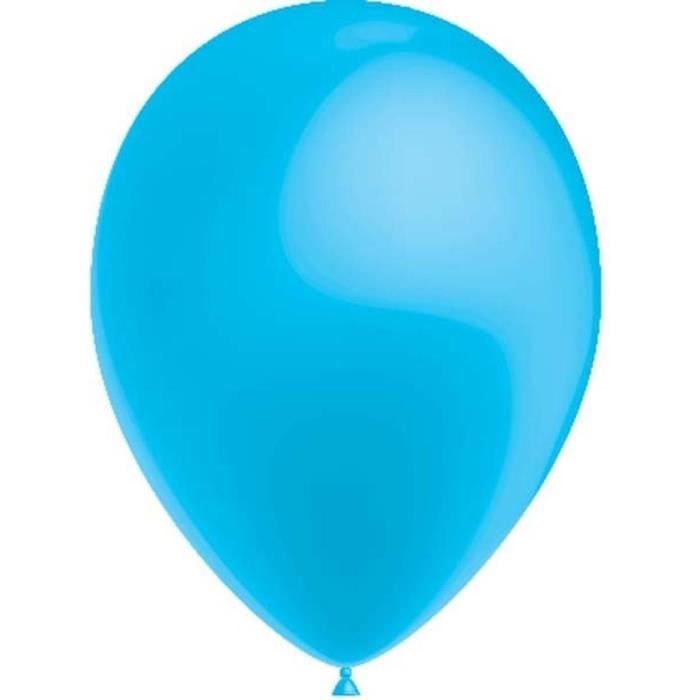 Ballons - DEGUISEMENT DISCOUNT - 100 ballons bleu ciel métallisés - classique - hélium compatible - intérieur
