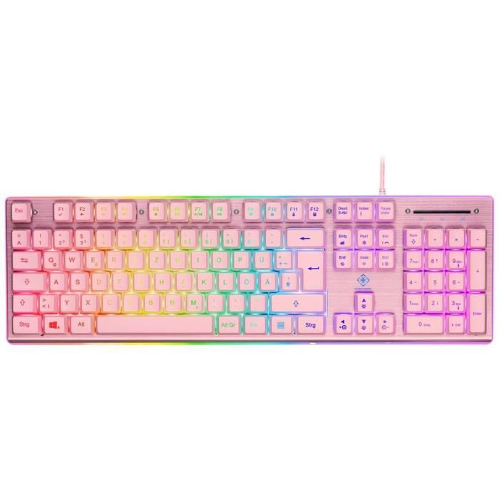 Clavier de gaming - DELTACO GAMING - PF75 - Membrane - Rétroéclairage RGB (12 modes) - Anti-ghosting