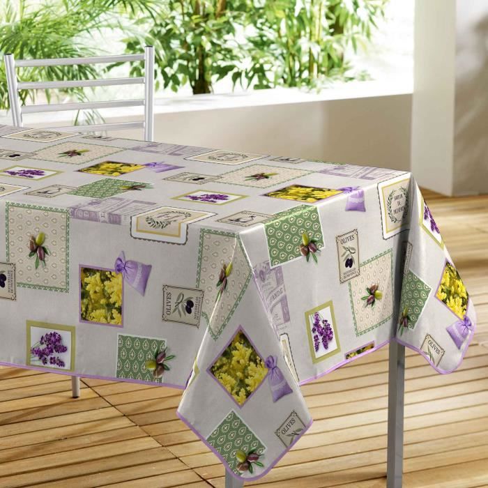 CDaffaires nappe rectangle 140 x 240 cm pvc Toile cirée Provence