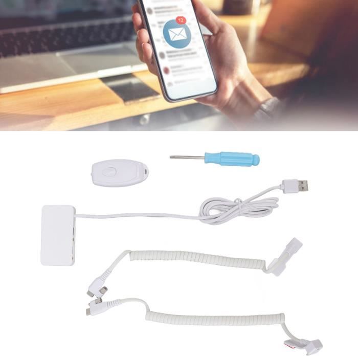 Attache De Téléphone Antivol Avec Clip De Ceinture Rétractable En