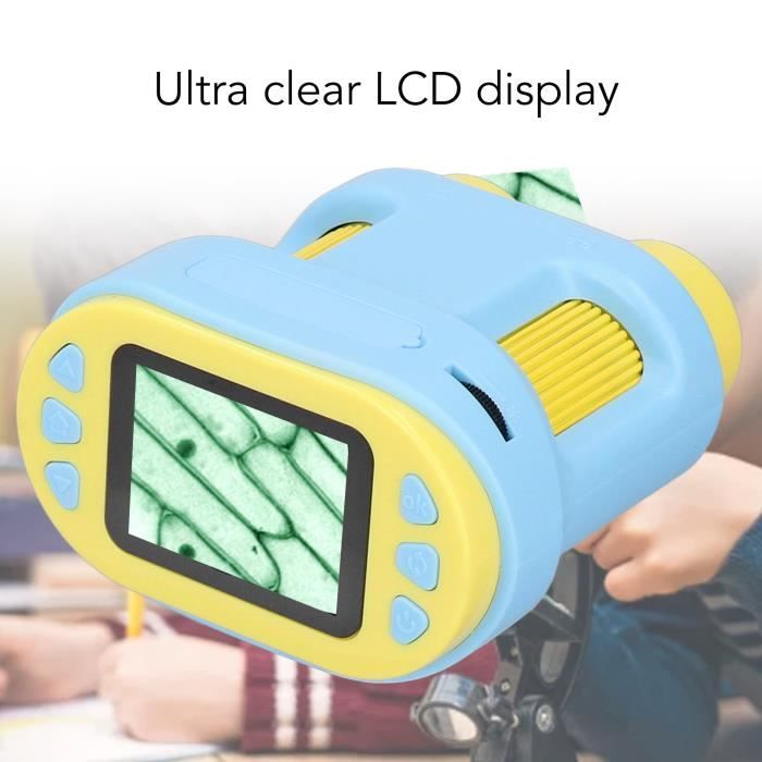 Microscope portable numérique LCD, 800x pour enfants, avec lumières LED, USB vers PC, carte SD et glissières incluses