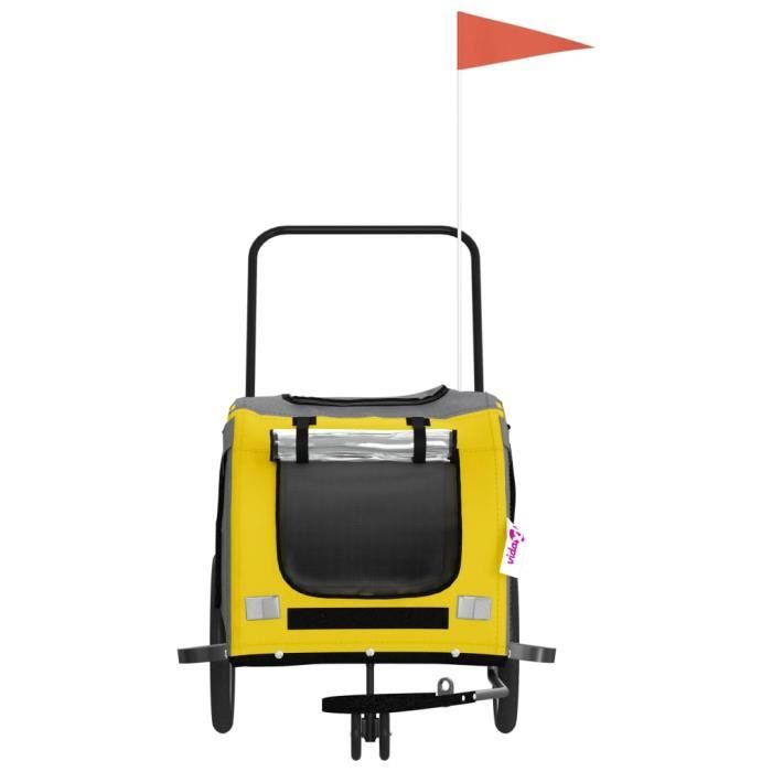FYDUN Remorque de vélo pour animaux de compagnie jaune et gris 92428