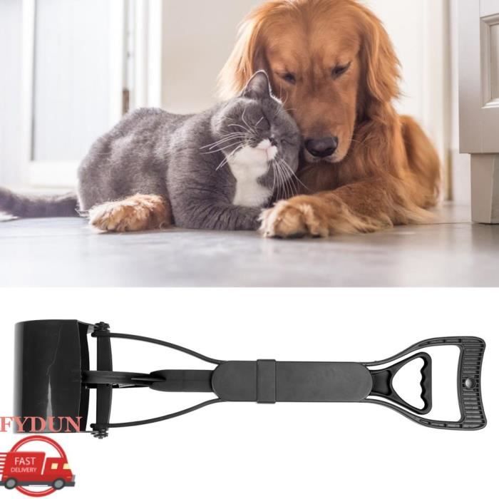 FYDUN Ramasse crottes chien chat longue poignée avec pelle à crottes