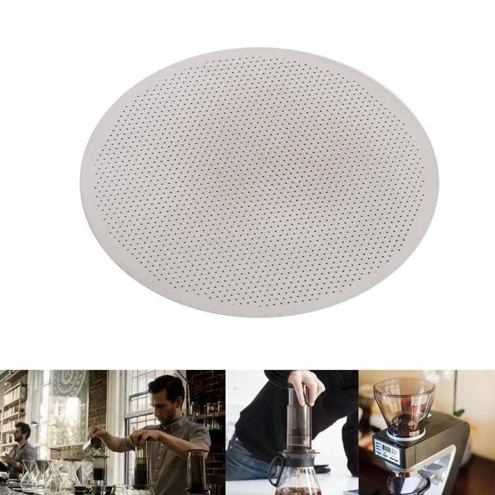 Filtre à Café Réutilisable Anseom 600 Mailles Acier Inoxydable - Avec Anse Silicone Pour 3-4 Tasses