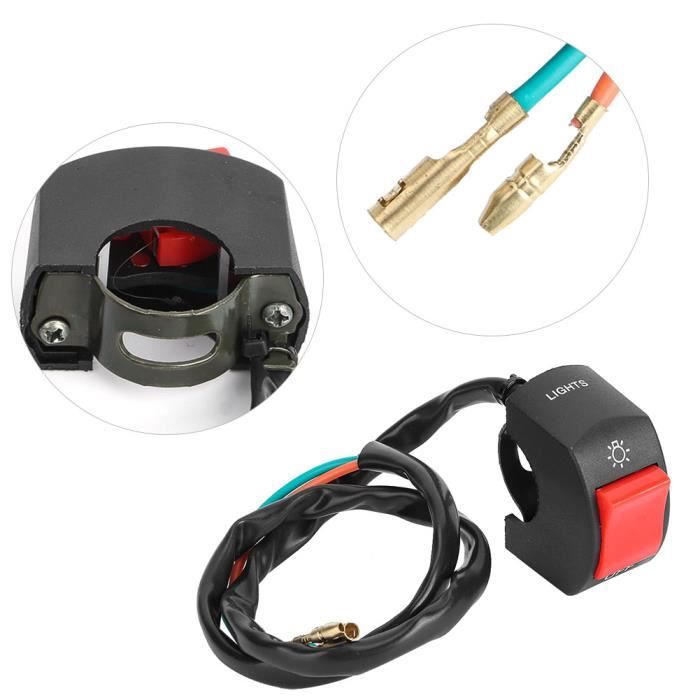 Keenso Interrupteur De Guidon Moto 22mm - Démarreur Électrique, Phare Et Kill Switch Étanché Noir