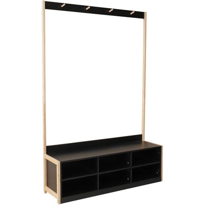 Vestiaire D Entree Scandinave Noir Soren Blanc Cdiscount Maison Vestiaire D Entree Scandinave Noir Soren Blanc Cdiscount Maison