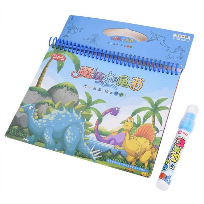 DKDDSSS 80 Pages Livre Peinture Aquarelle Avec Pinceau Réservoir - Cahier Coloriage Enfant Aquarelle Portable