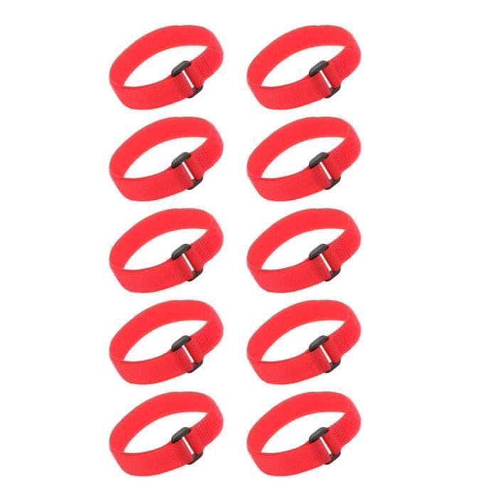 Sangles Stabilisatrices Vélo - Lot De 10 - Réglables Velcro - 65cm - 5 Couleurs