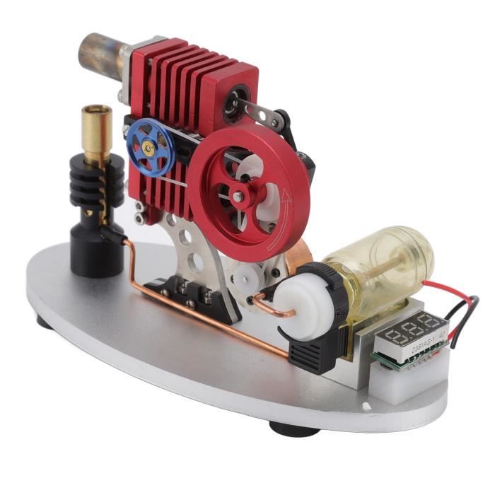 Moteur Stirling Bicylindre – Kit éducatif à Air Chaud, Métal, Prêt à Monter