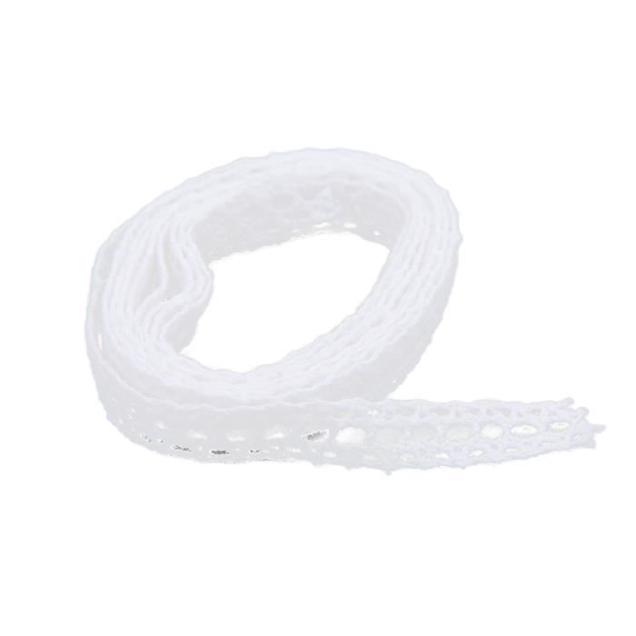 Lace Realm Ruban En Dentelle Extensible Ivoire De 3,8 Cm De Large Pour Couture, Emballage Cadeau, Design Floral Et Travaux Manuels - 9,1 M (ivoire 3601