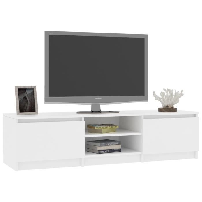 YINGMSHOP Meuble TV Blanc 140x40x355 cm Aggloméré 92428