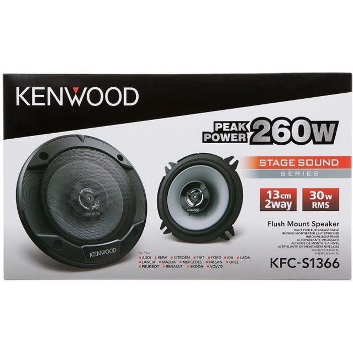 KENWOOD Enceintes 13 cm - KFC-S1366 - Cdiscount Auto