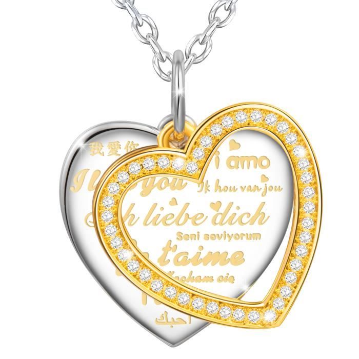 J/'aime Maman Coeur Perles Cage Collier Médaillon 18/" la fête des mères Cadeau-K562
