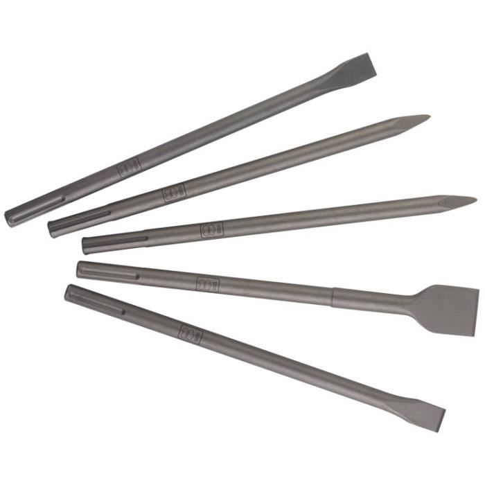 Lot De 3 Burins SDS CA25 Puissants - 1 Burin Pointu Et 2 Burins Plats Pour Perforateurs