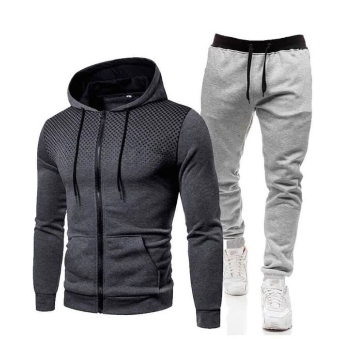 PANTALON Pantalon de survêtement pour homme - Pantalon de jogging large et  long Avec fermeture éclair - Pantalon Blanc Blanc - Cdiscount Prêt-à-Porter