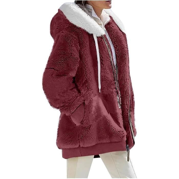 Sweat Polaire Capuche Hiver Chaud Polaire Femme avec Capuche Grande