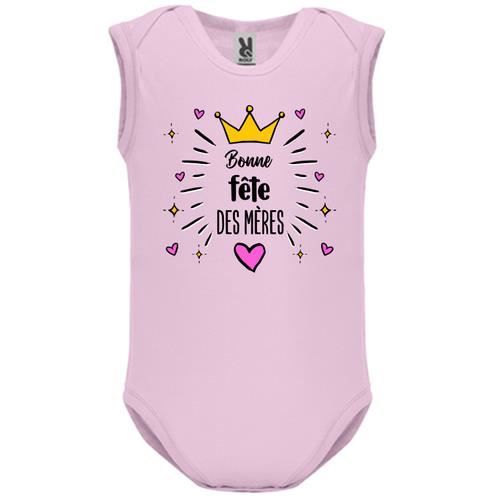 Body b b Manche Sans B b Fille Rose BONNE FETE DES MERES