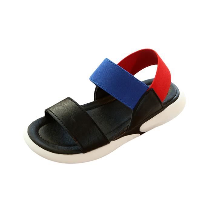 Bebe Fille Plage Souliers Bande Elastique Sandales Chaussures Antiderapantes Chaussures Bebe Noir Noir Cdiscount