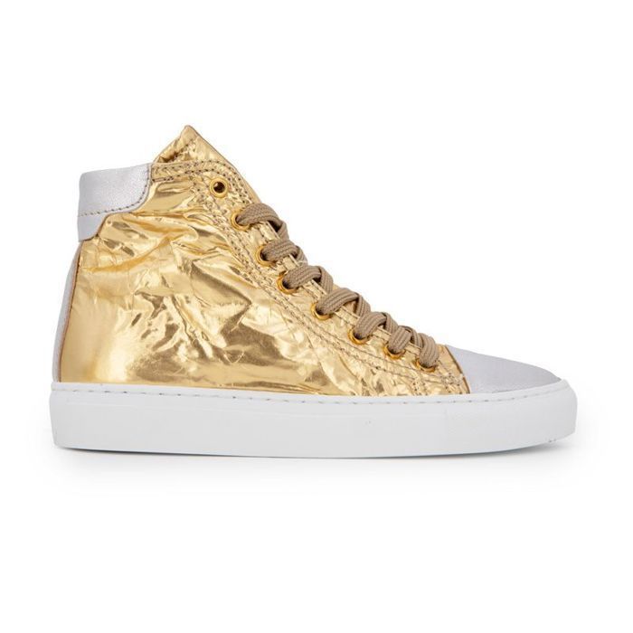 Urban Baskets cuir montantes or et argent Femme URBAN
