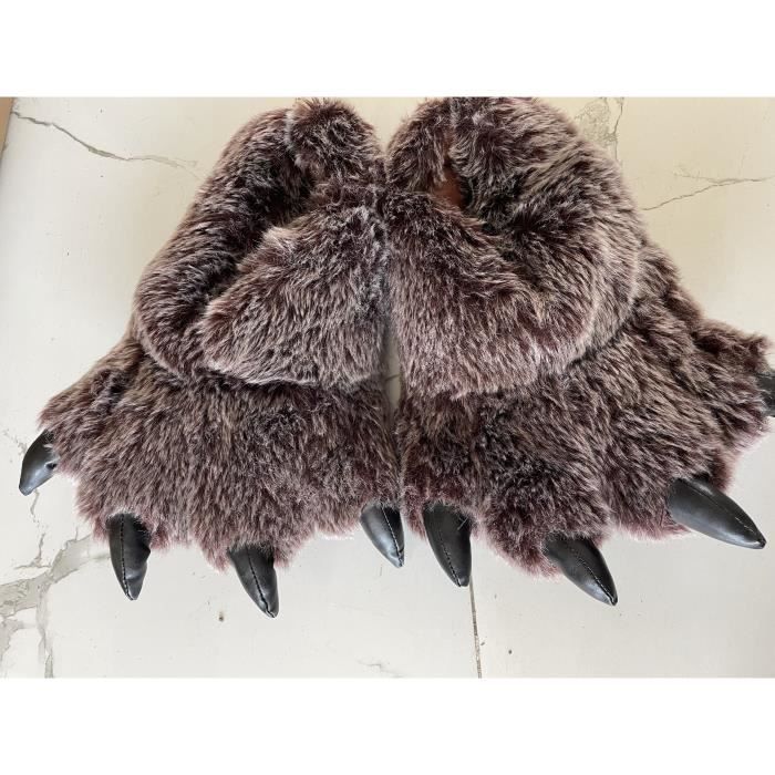 Adultes Gants De Pattes Animal Noël Gants En Peluche Epais Chaud