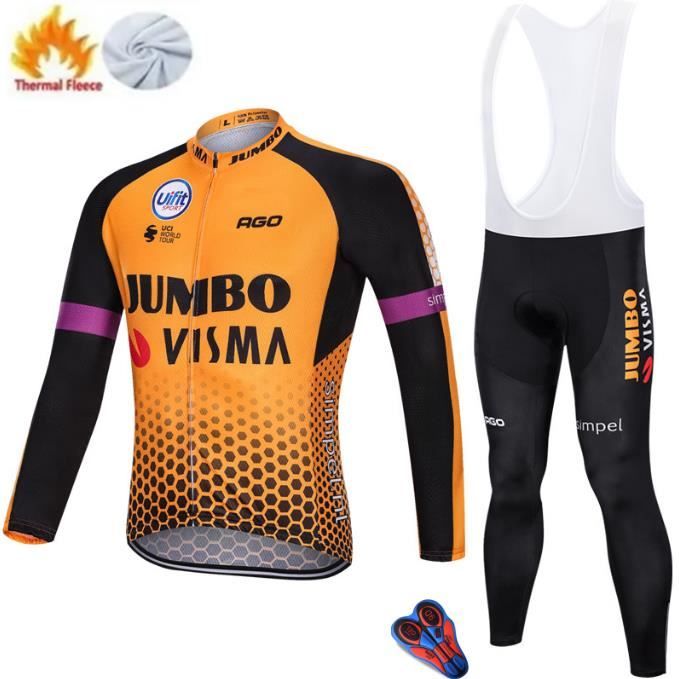Maillot De Cyclisme Thermique Fleece Manches Longues Homme + Pantalons