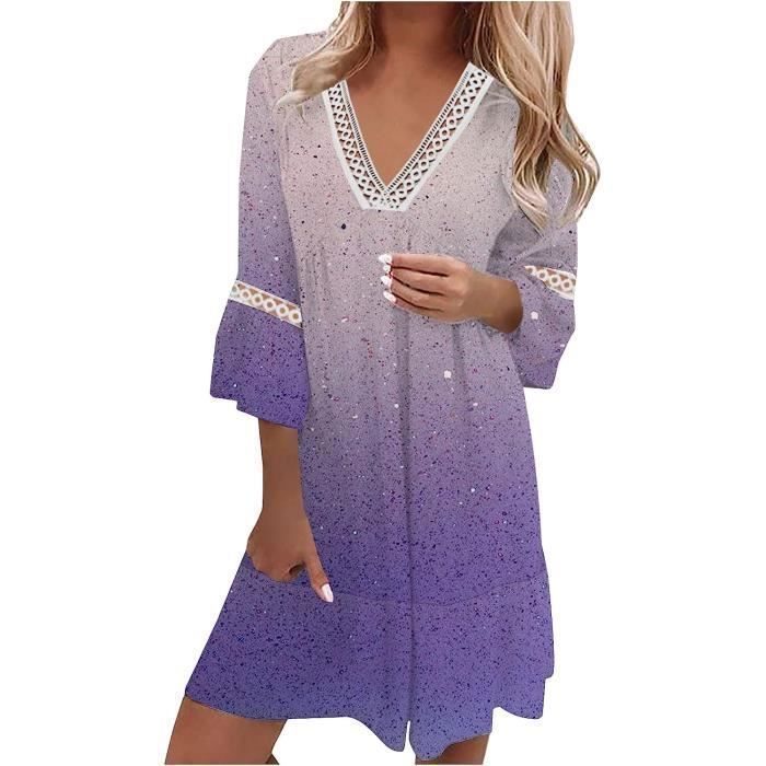 Robe Mi-longue Femme Dos Nu Avec Paillettes - Col V Et Manches à Ailes - Soirée, Mariage, Cocktail