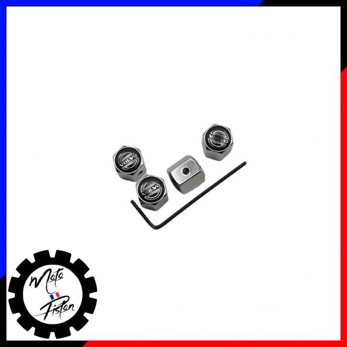 JNNJ Lot De 4 Capuchons Valve Pneu Antivol Argent - Bouchons Valve Voiture Moto Universels