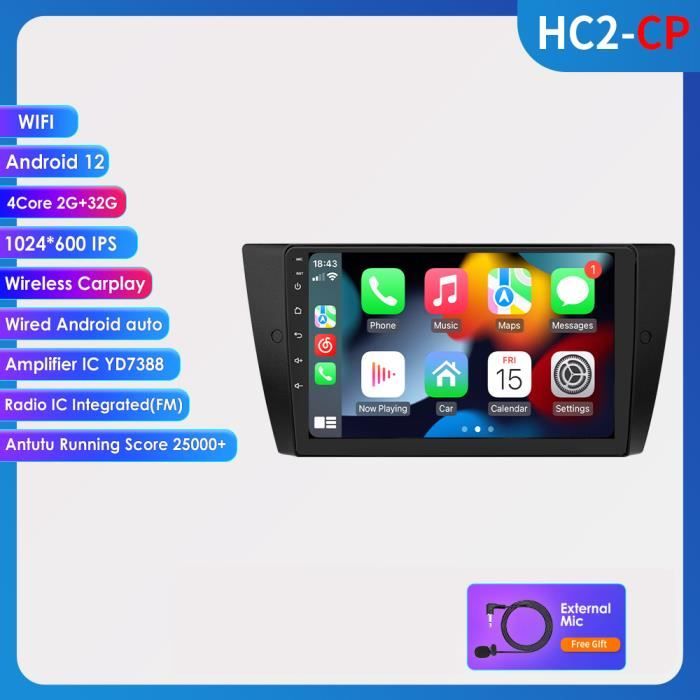 2+32G Lecteur multimédia de voiture Android pour BMW série 3 E90 E91 E92 E93 2006-2012 GPS Navi stéréo Audio tête unité AutoRadio FM