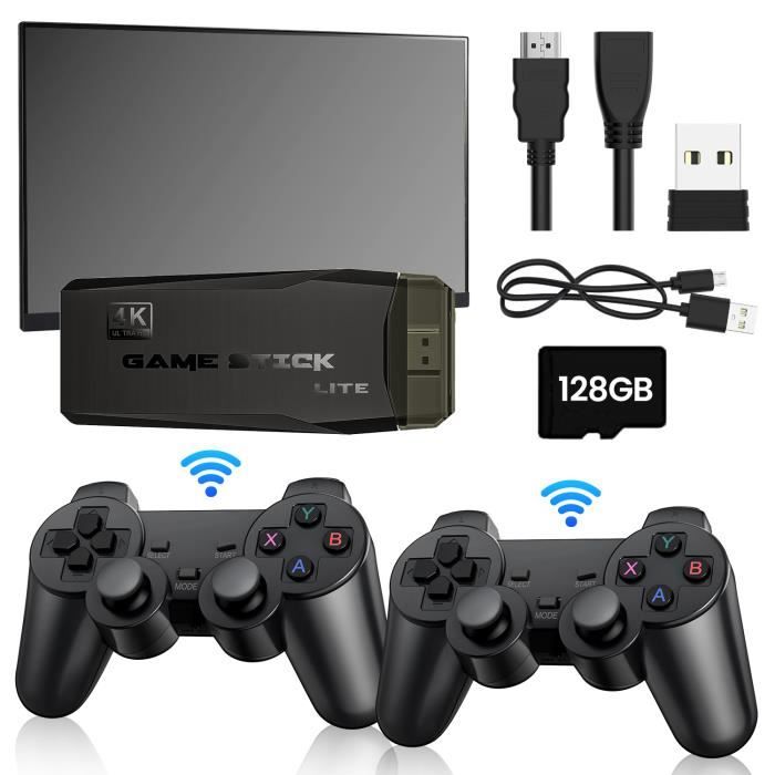 Console Rétro Gaming 20 000+ Jeux - Avec 2 Manettes Sans Fil, Plug & Play HDMI, 128 Go