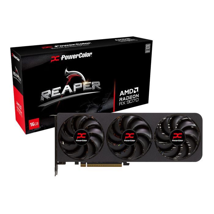 Carte graphique – PowerColor – Radeon RX 9070 – 16 Go – HDMI – PCI Express 4.0 x16