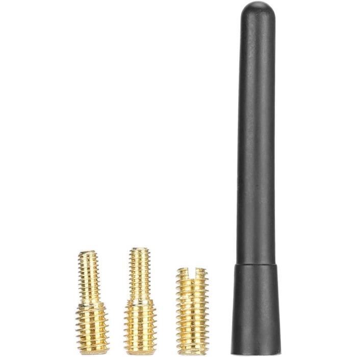 Antenne Radio Voiture Courte Universelle - Amplifiée AM/FM Pour Meilleure Réception - Facile à Installer, Remplacement Rapide - Vis Incluses