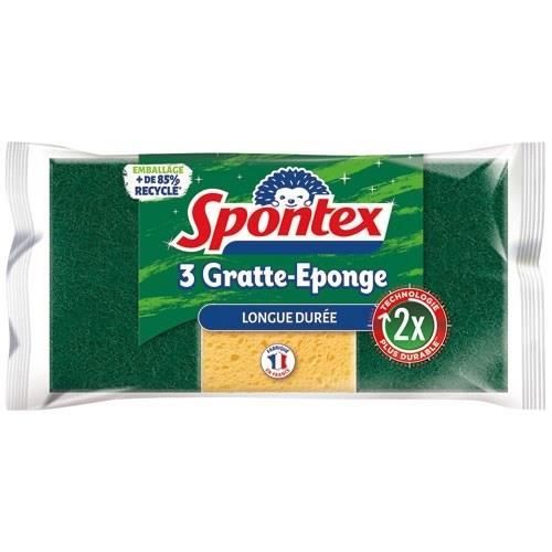 Eponge À Récurer Longue Durée Spontex Le Paquet De 3 Gratte éponges