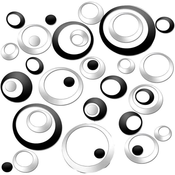 Miroir Rond Autocollant 40 Cm - Déco Murale Moderne Pour Salle De Bain, Salon, Chambre | Installation Facile Sans Perçage