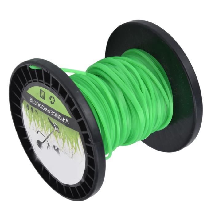 Fil Débroussailleuse Acier Renforcé 2,4 Mm × 15 M – Noyau Métal Inox + Nylon – Ultra Résistant Herbes Épaisses & Ronces