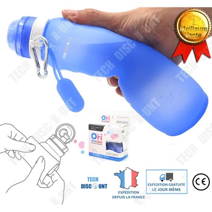 Gourde pliable anti-fuite de 600 ml en silicone médical sans BPA Certifiée  par la FDA Pour les sorties, les voyages, le cyclisme, - Cdiscount Sport