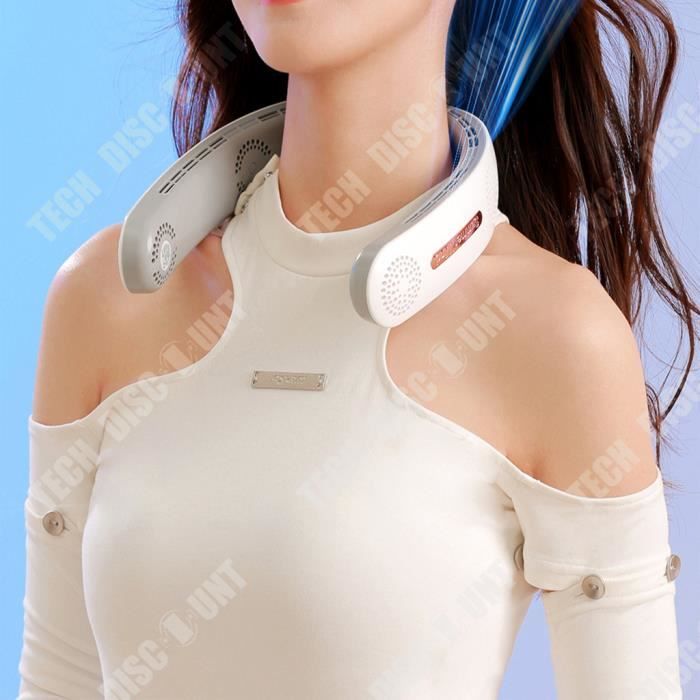 Ventilateur De Cou Portable Sans Pales - Batterie 2600 MAh, 3 Vitesses, Silencieux, Recharge USB - 9