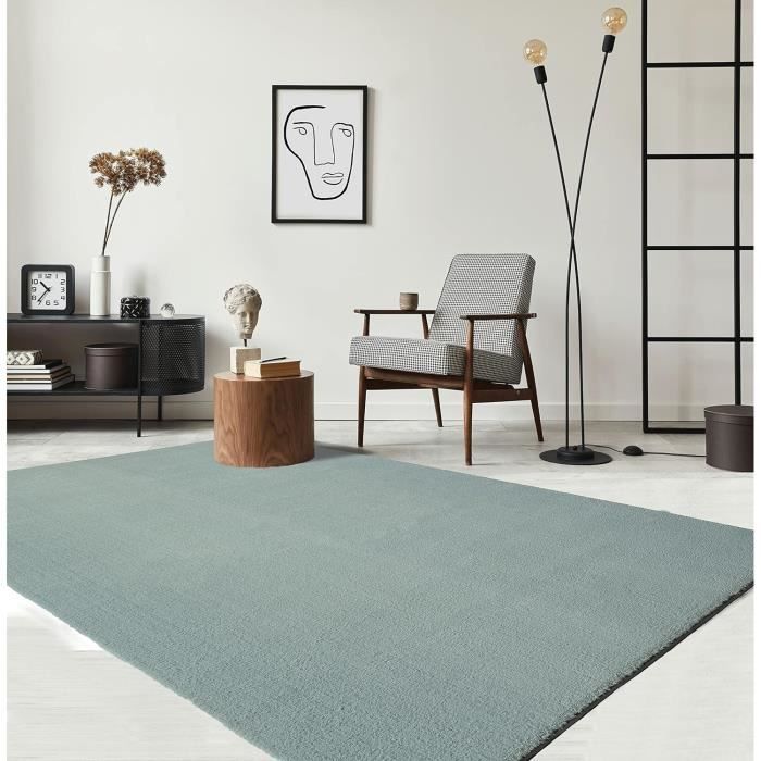 Tapis Moelleux - THE CARPET - Relax - Antidérapant - Lavable - Bleu 80x150 cm
