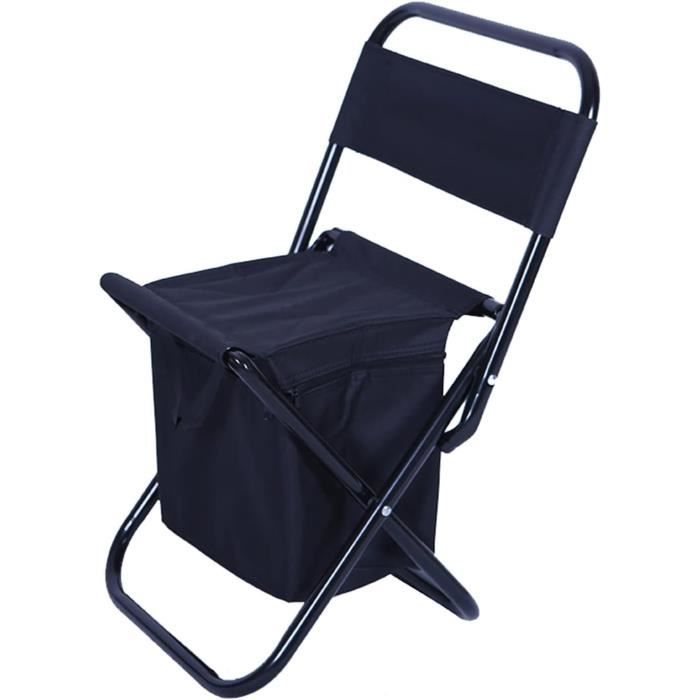Homecall Chaise de camping pliable et rembourrée à dossier haut (Noir