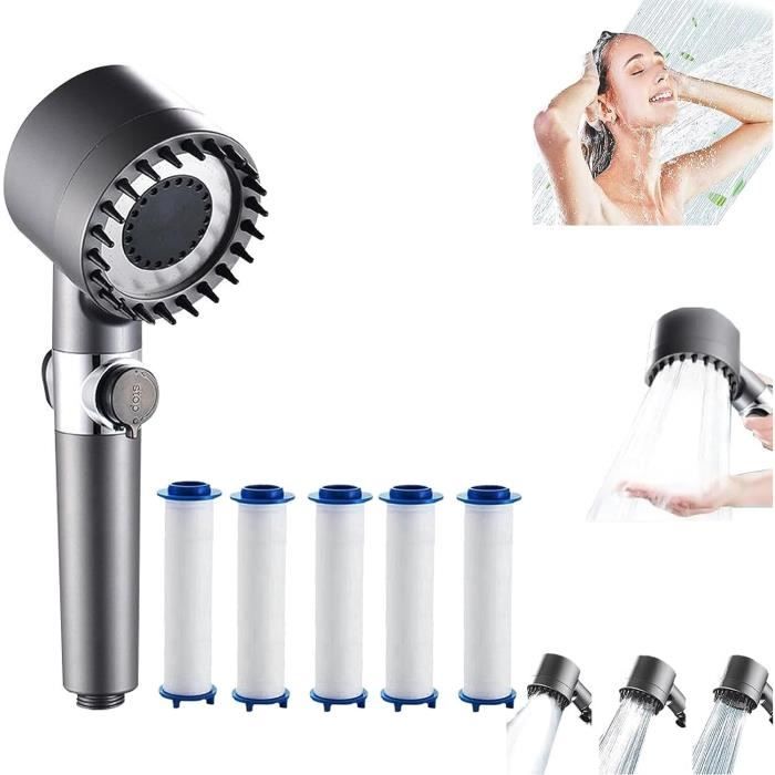 Pommeau De Douche Massage Multifonction 3 Modes - Haute Pression Avec Filtre Économie D'Eau