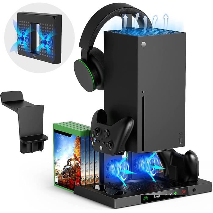 Ventilateur de Refroidissement et Support de Charge pour Xbox Series X Console/Manette, Double Station de Chargeur Accessoires